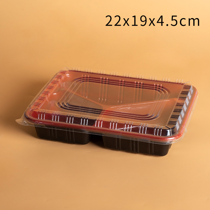 Lonchera desechable Gepai estilo americano de 1200 ml, lonchera de comida rápida con tres compartimentos, lonchera para llevar, bento con múltiples compartimentos, venta al por mayor.