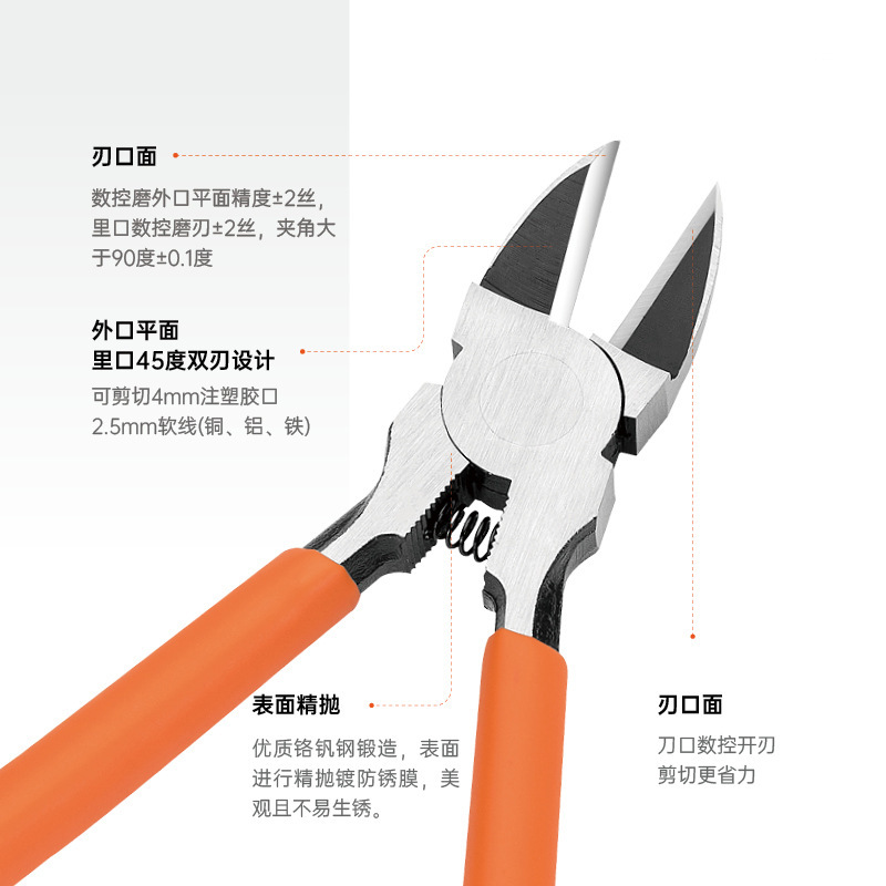 Meijialong (MJL) 工業グレード和風薄刃水口ペンチ 5inch / 6inch 毛トリミングとはさみ電子フット|undefined