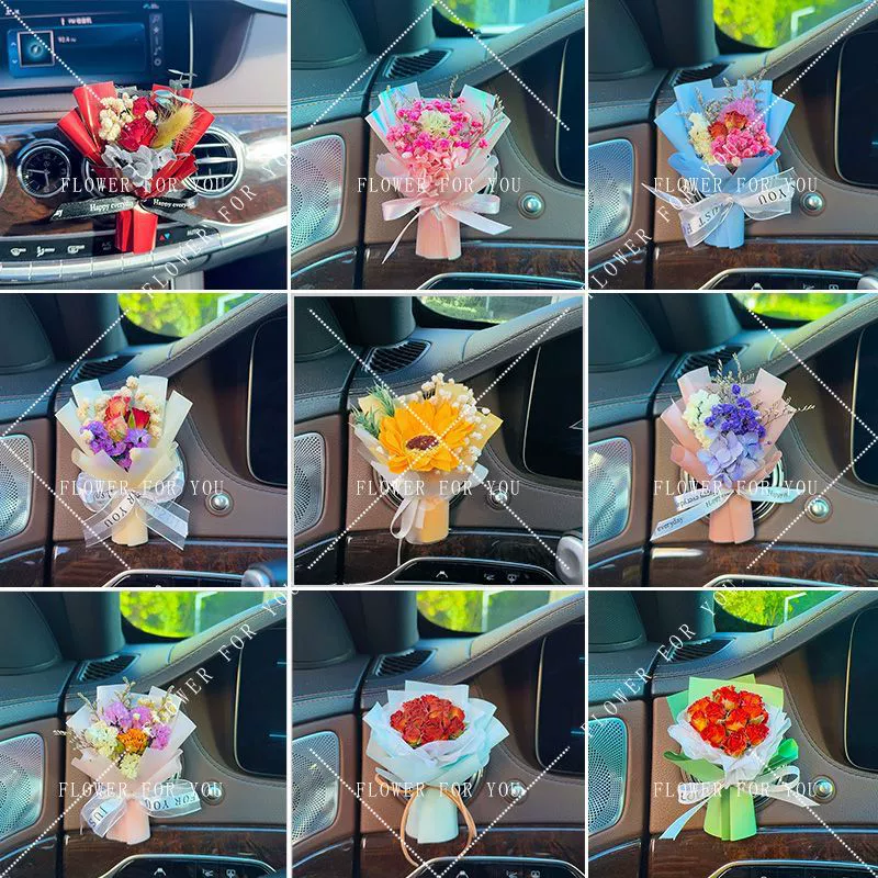 Автомобильный аромат кондиционер для украшения воздуховыборки креативный вечный букет автомобильных парфюмерных украшений розы