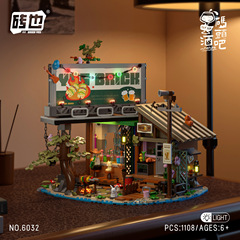 埠頭バーの街並みの積み木の模型の小屋の建築はレゴの益智と互換性があります。