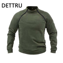 2022欧美跨境立领男士卫衣秋冬保暖宽松纯色户外保暖透气战术男装