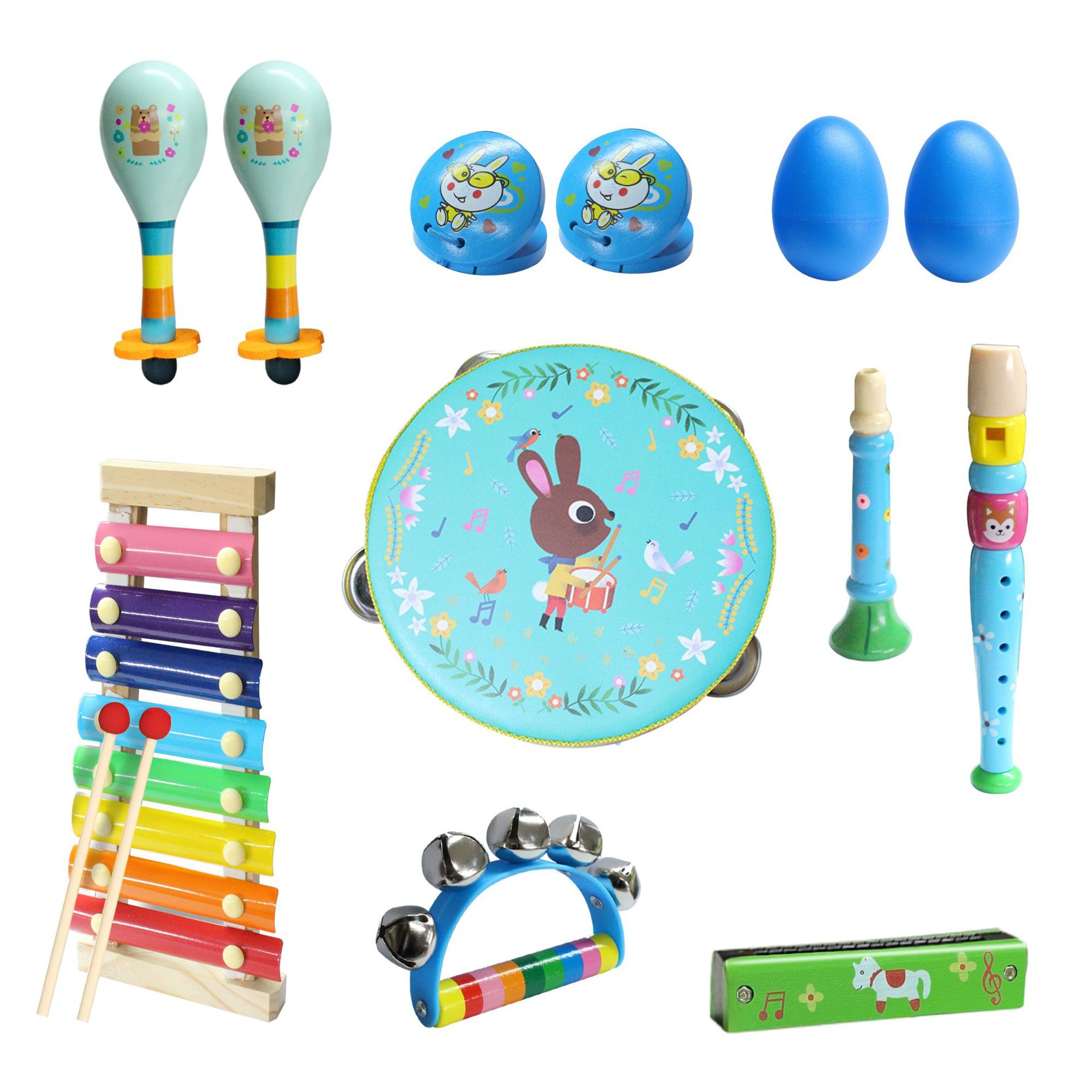 Orff instrumento musical traje combinación ilustración educación temprana niños educación temprana música instrumento de percusión juguete jardín de infantes material didáctico