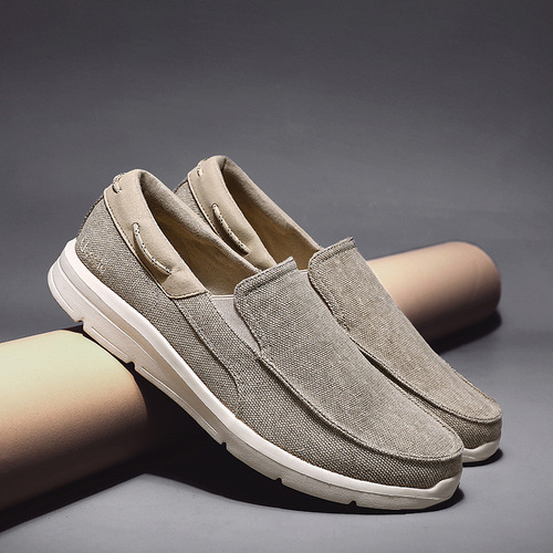 New large size canvas loafers, ultra-light sailing shoes, flat casual shoes, men's slip-on cloth shoes, best selling on Amazon