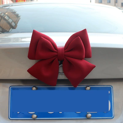 Car Tail Bow Decoration Car ornaments - burgundy-oversized-bow-with-snap-buckle