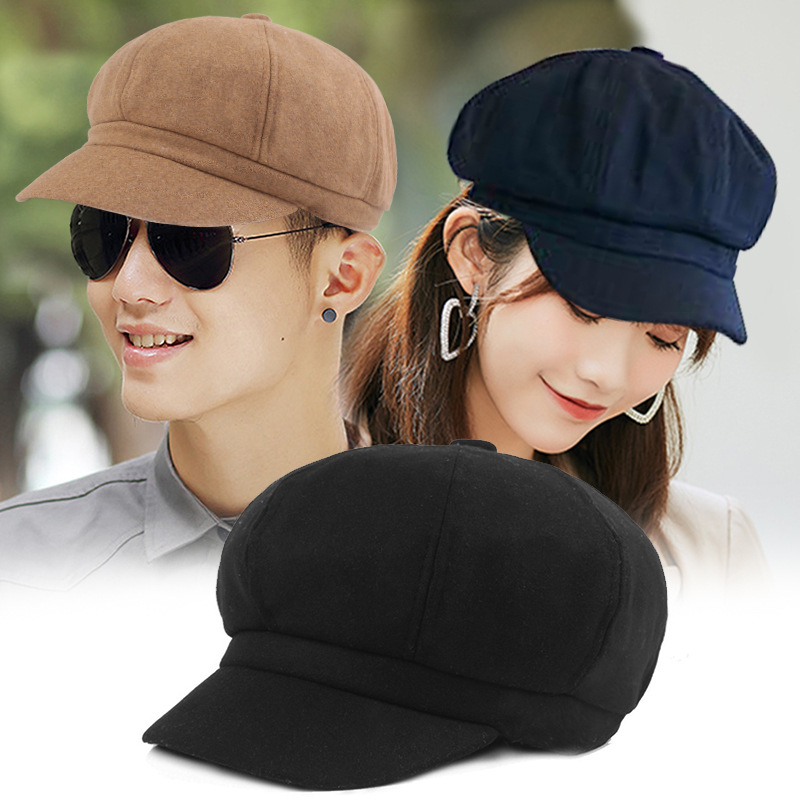 Wool Newsboy Hat Men Women Autumn Winter Retro Warm