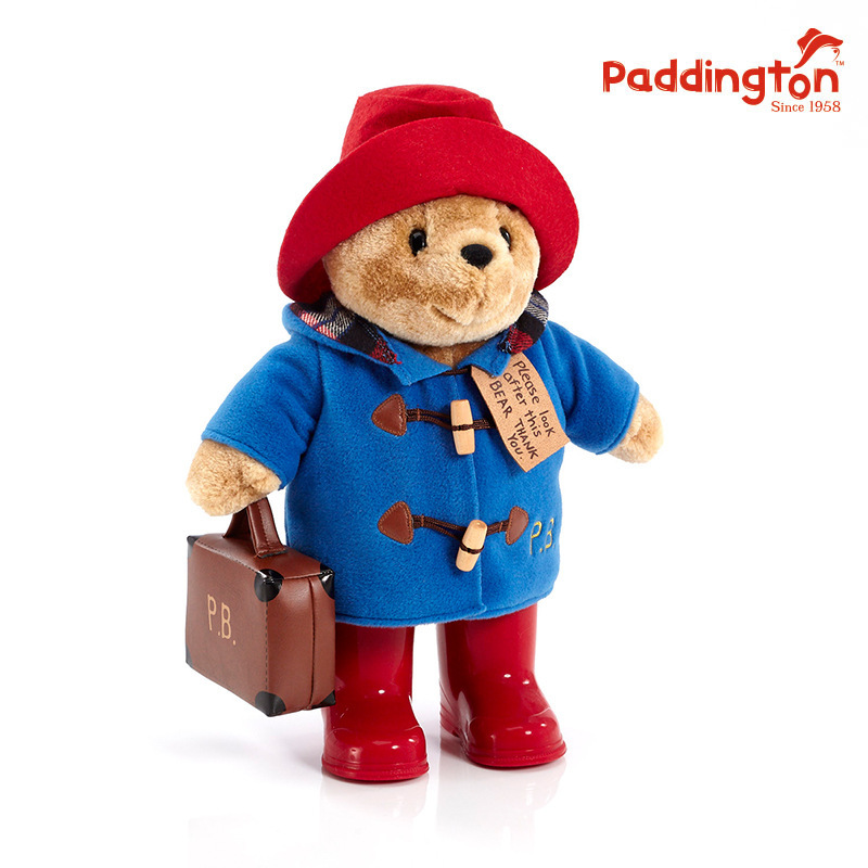 英国帕丁顿熊paddington小红帽电影原版大号毛绒手提箱玩偶礼物|undefined