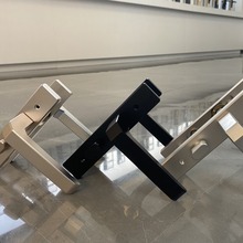 平开门锁洗手间门把手氧化铝单舌执手锁厕所门铝合金门110孔距