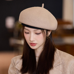 英伦风复古贝雷帽秋冬帽子女保暖文艺画家帽韩版百搭大头围南瓜帽