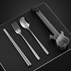 Handheld guitar stainless steel, tableware, set, chopsticks for elementary school students, 3 piece set