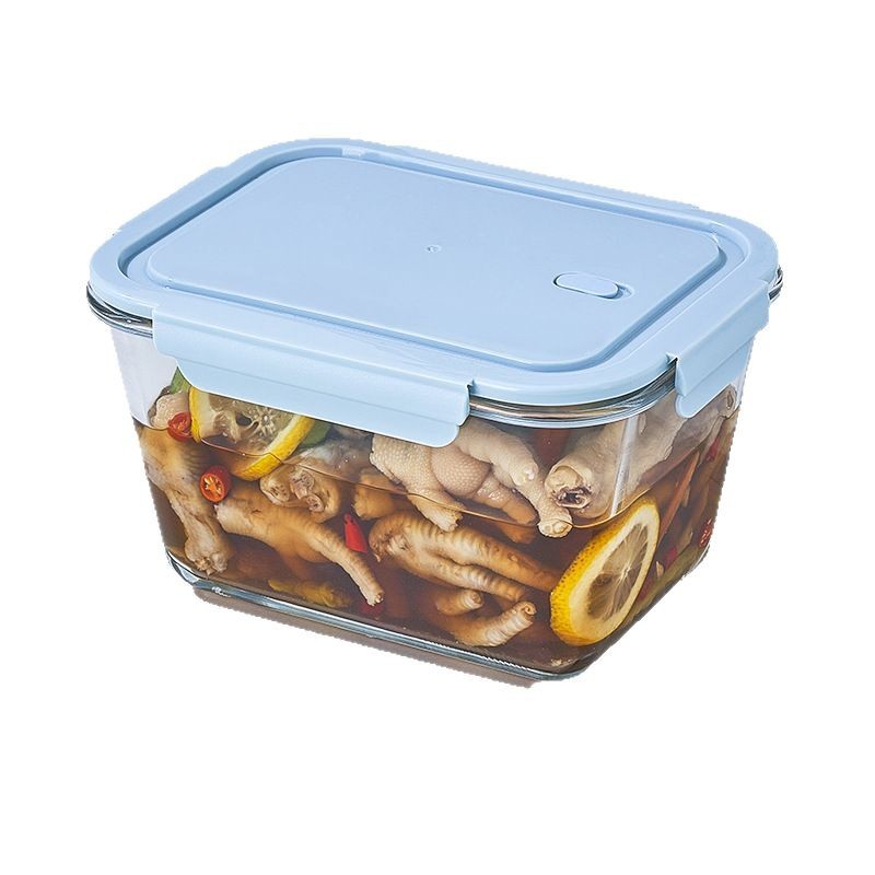Caja de conservación de vidrio Caja de kimchi especial para refrigerador con tapa Caja de almacenamiento de encurtidos de gran capacidad Sellado de calefacción por microondas