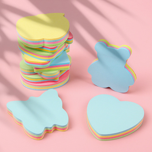 Cartoon sticky notes, colorful students, cute creative special-shaped sticky notes, tearable office sticky notes, love message stickers
