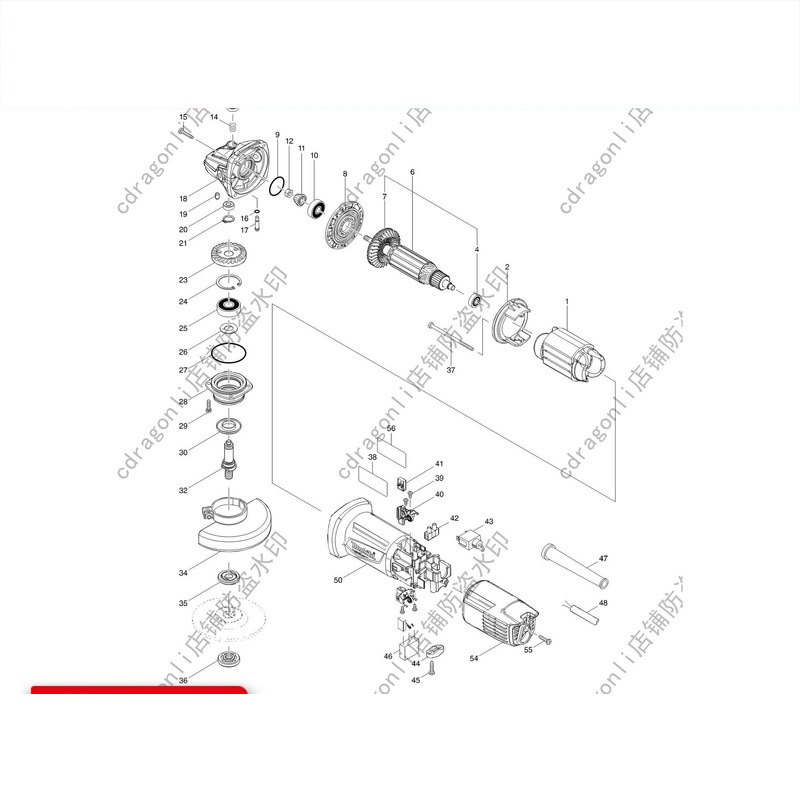 日本makita牧田M9513角磨机配件转子定子开关齿轮碳刷主轴机壳