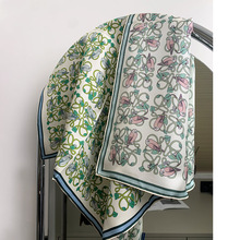 高档双面异色桑蚕丝方巾 手工锁边好搭70丝巾气质好搭真丝围巾潮