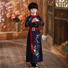 兒童古裝漢服中國風復古唐裝書童公子俠客少爺服演出服裝