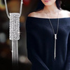 Sweater, long demi-season universal fashionable necklace, high-end accessory, cat's eye, simple and elegant design, Korean style