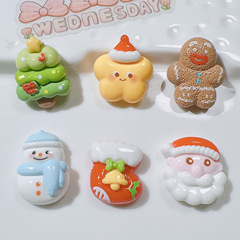 樹脂シール卸売りdiy髪飾り手作り材料クリームゴム携帯ケース靴ボタン飾りクリスマス姜パイ人