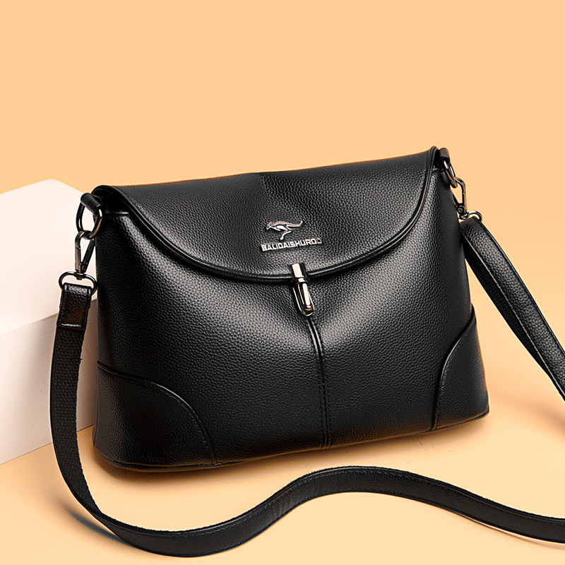 Barrel Kangaroo 2021 New Ladies Simple Middle-aged Mother Shoulder Crossbody Bag Soft Leather Fashionable Envelope Bag