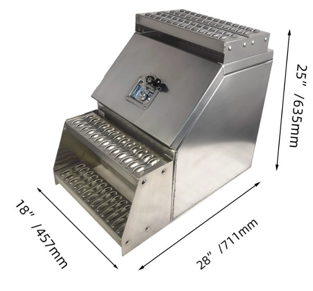 Step-Style Vehicle-Mounted Step Box, Lockable Hardware Storage Cabinet, Top-Opening Storage Box, Exclusively for Cross-Border Sales