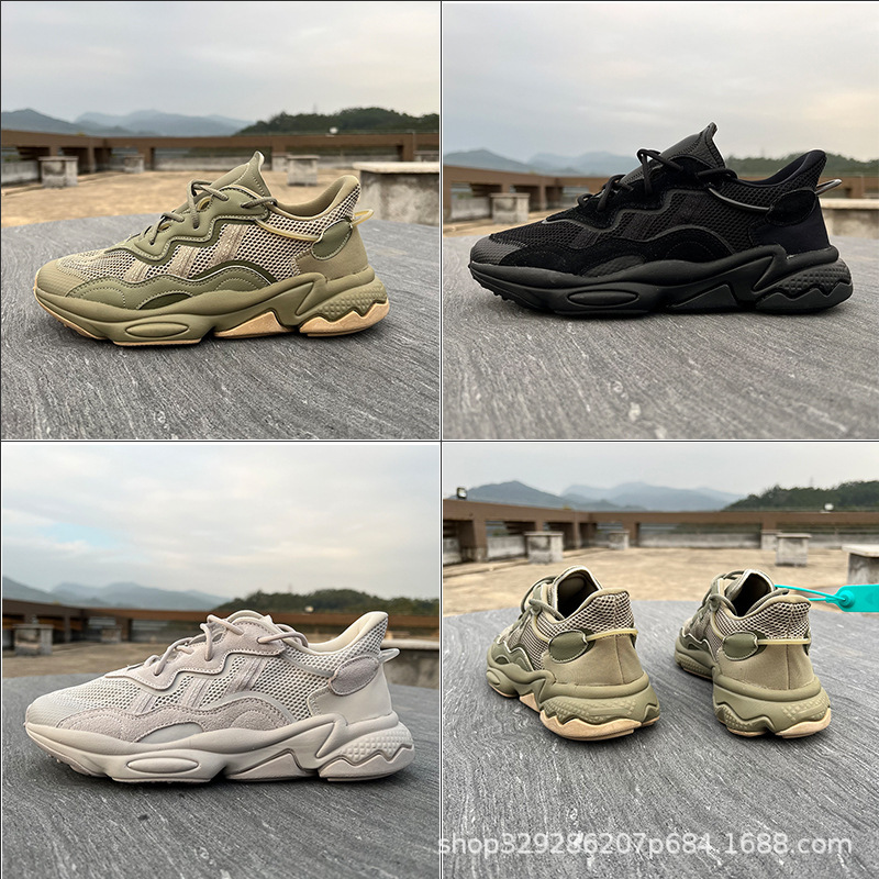 Putian own brand cattle anti-velvet ozweego three-bar soft sports shoes breathable couples casual shoes 36-45 yards