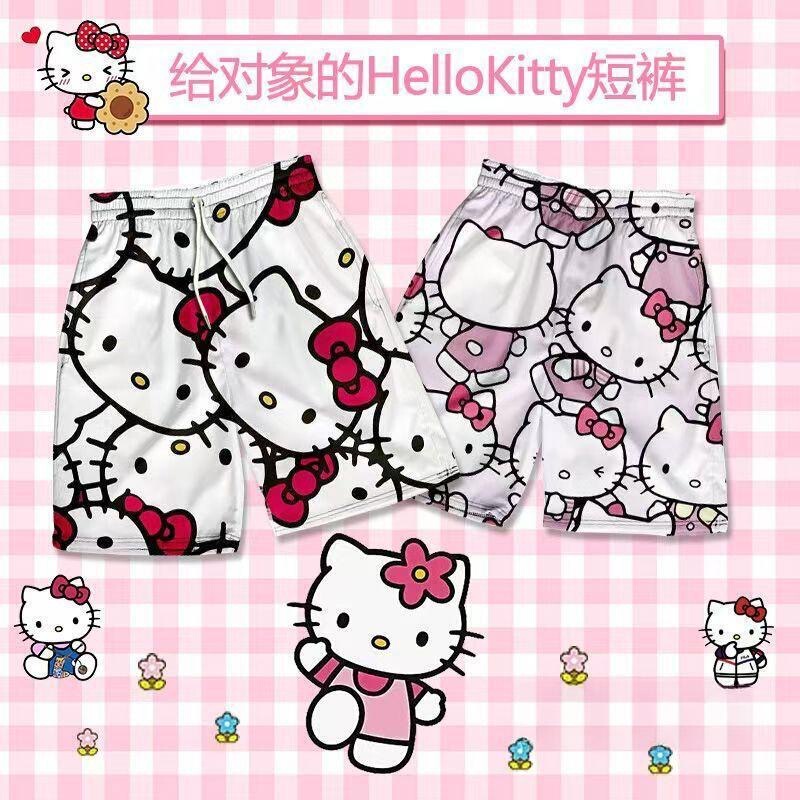 Handsome Kirby Shorts for Men, Crayon Shin-Chan Lightweight Strawberry Bear Cute Casual Shorts, Quick-Dry Trendy Hello Kitty