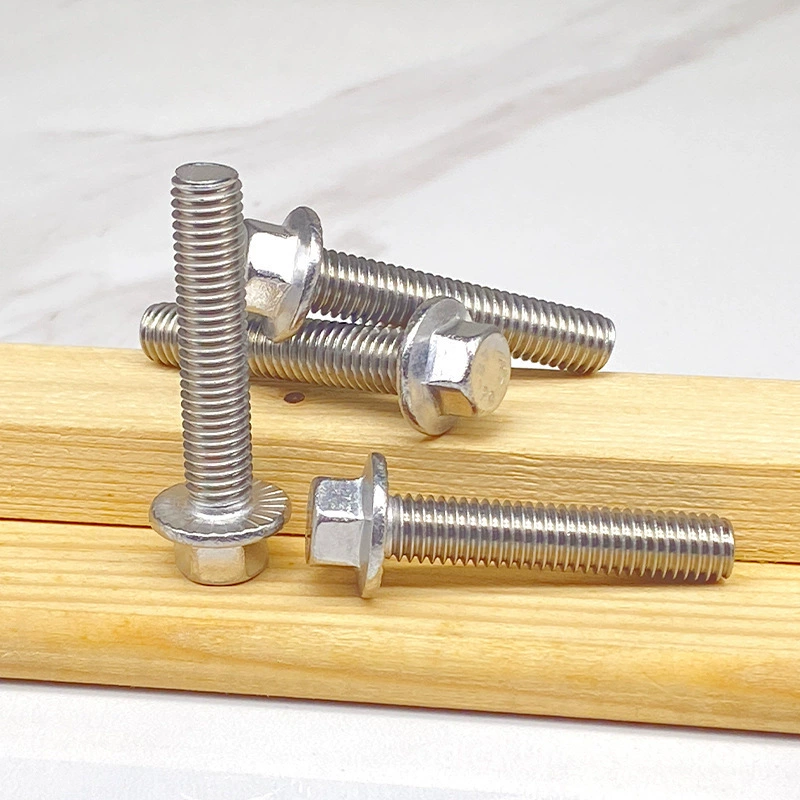 304 внешний шестигранный фланец из нержавеющей стали с зубчатым болтом M5.M6.M8.M10.M12 национальный стандарт GB5787