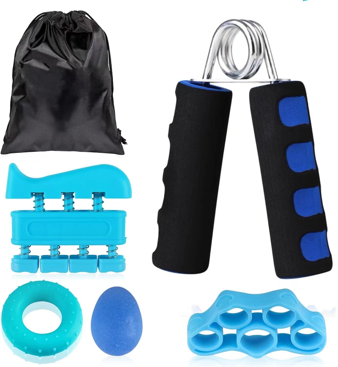 Transfronterizo tipo A de espuma de dos colores agarre de silicona bola de agarre de entrenamiento de piano dedo de entrenamiento de dedo de cinco piezas