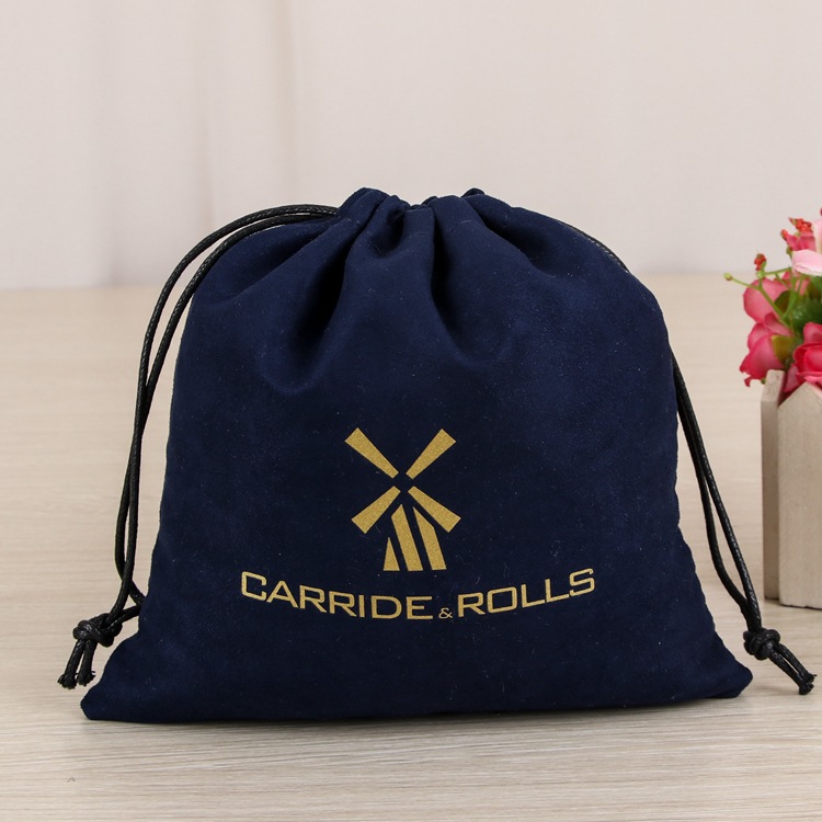 单面麂皮绒布袋 束口袋双抽绳柔软丝绒珠宝手镯首饰礼品收纳袋