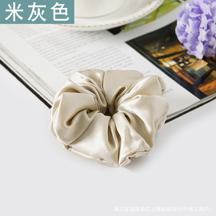 19 M 3,5 CM banda de pelo de seda banda de goma gruesa alta elástica Cola de Caballo updo cuerda de pelo accesorios para el cabello hembra Flor de seda de morera tocado