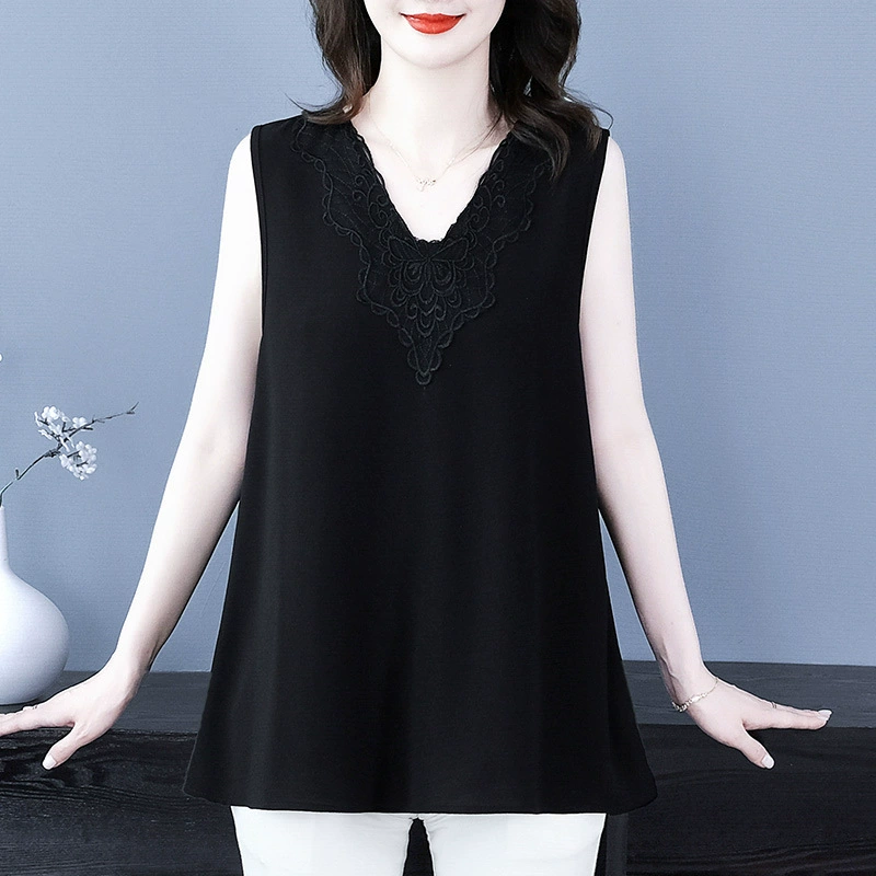 Новый летний модный кружевной женский универсальный жилет с v-образным вырезом, топ на подтяжках, внутренняя одежда большого размера для мам