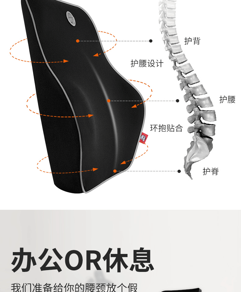 Car lumbar support cushion, memory foam waist pillow, car seat lumbar support, driver lumbar support set