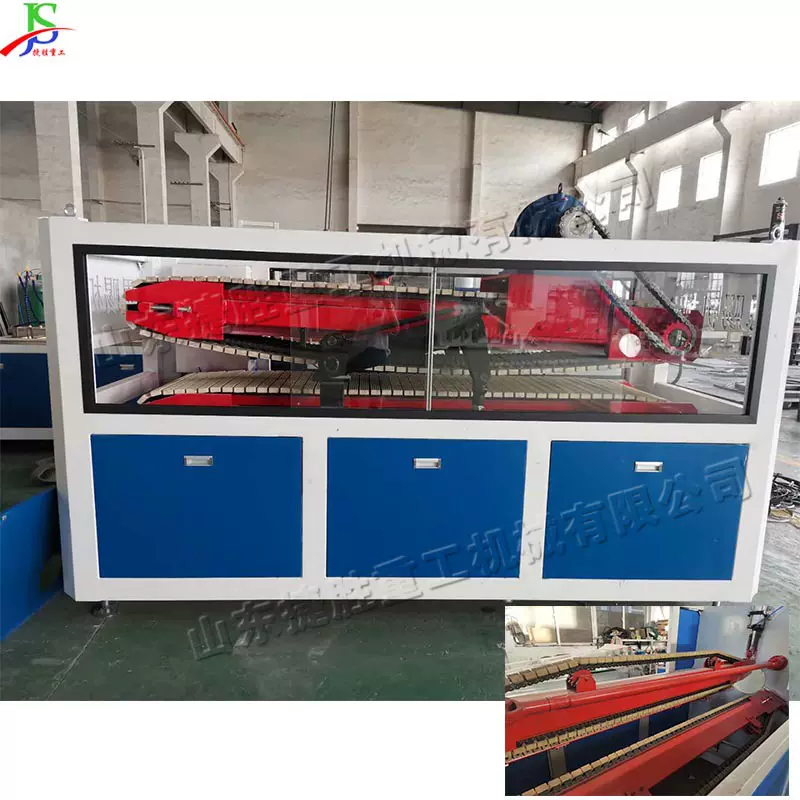 塑料管材牵引机 全自动板材履带塑料辅机 滚轮式牵引切割一体机