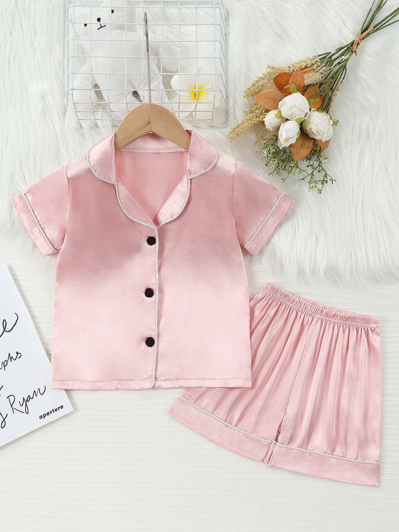 Barn pyjamas set med cartoon tryck kortärmad sommarkläder_voghion.com