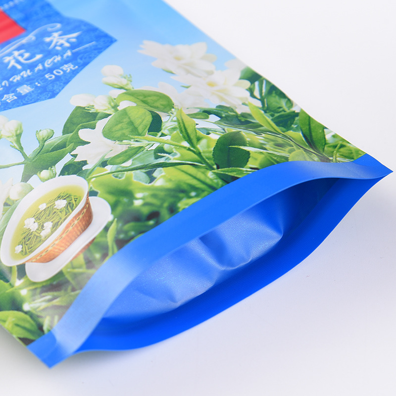 カスタマイズされたフロストアルミ箔袋、香り茶、緑茶ジップロック袋、スナック複合アルミメッキ自立包装袋、ロゴ印刷