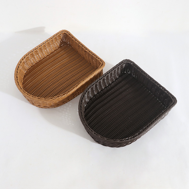 Slippers basket hotel household supplies imitation Rattan woven basket plastic storage basket guest room slippers storage basket Rattan woven