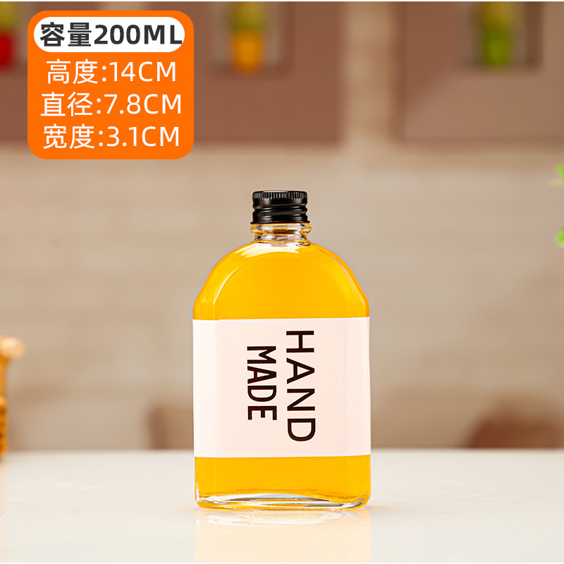 200ml 비스듬한 어깨 블랙 커버; 투명