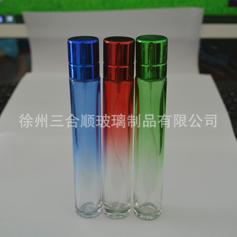 30ml botellas de perfume redondas rectas botellas de pulverización botellas cosméticas de vidrio de alta calidad prensando viajar dispensador