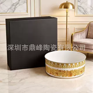 欧式复古面碗汤碗家用大号斗笠碗拉面碗釉中彩大碗米饭碗陶瓷餐具