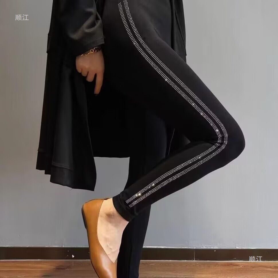 莫代尔秋冬打底裤女外穿高腰不掉档加绒超弹力显瘦加肥加大码胖