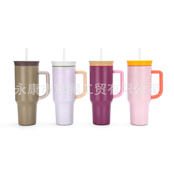 owala 40oz car cup stainless steel vacuum thermos cup large capacity ice cup with straw portable handle cup