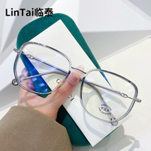 20102新款大框多边形眼镜 个性TR90网红款平光眼镜 可配度数眼镜