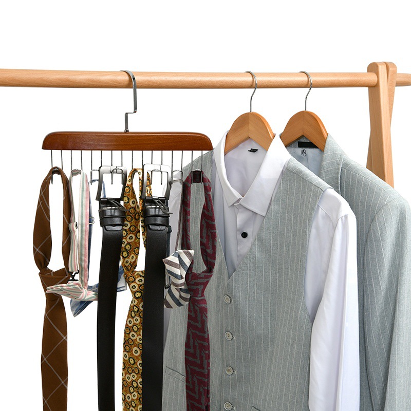 Percha multifuncional cinturón profesional colgante cinturón corbata colgante bolsa percha de madera maciza pequeño objeto almacenamiento artefacto
