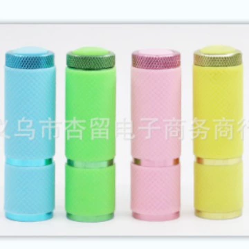 9LED мини светящийся кожаный фонарик алюминиевый сплав портативный водонепроницаемый фиолетовый сухой аккумулятор ногтей фонарик