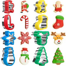 亚马逊不锈钢三明治模具圣诞系列烘焙工具套装曲奇饼干模工厂批发