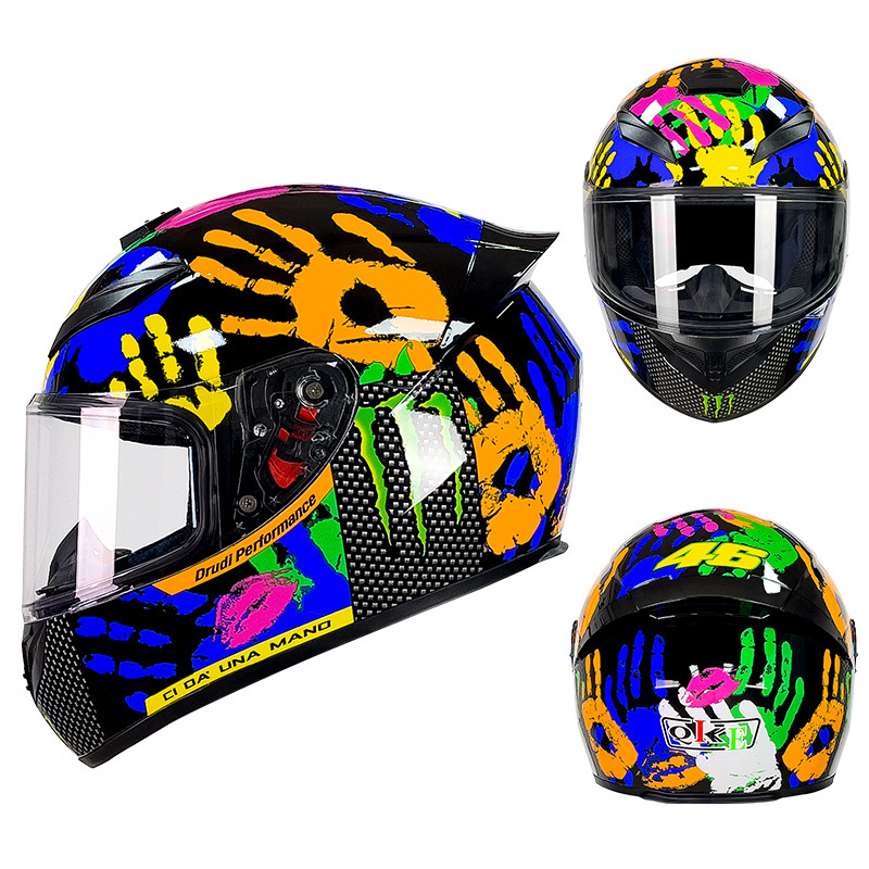 Cascos de Motocicleta para Hombre y Mujer, Cascos de Seguridad para Vehículos Eléctricos de Invierno, Cascos Integrales para Motociclistas para Todas las Estaciones, Protección de Tendencia Nacional para Conducir