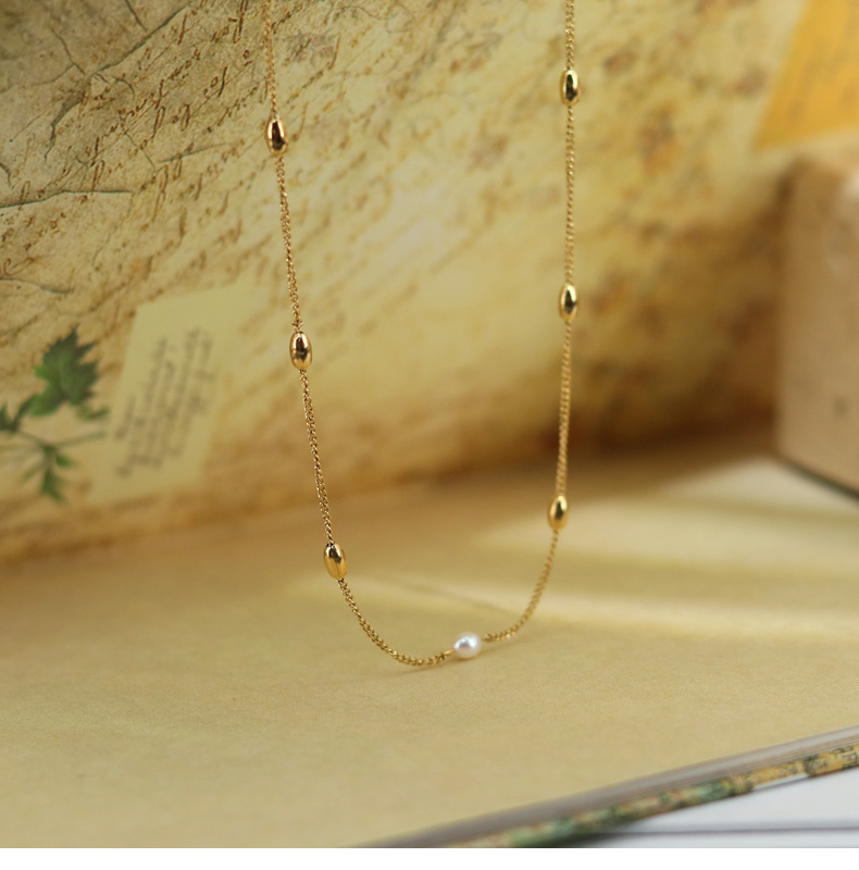 Simple Style Geometric Pearl Plating Pearl Necklace 1 Piece
