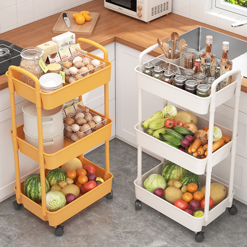 Storage rack trolley floor-standing kitchen floor-standing bathroom multi-layer snacks bedroom bathroom mobile storage storage rack