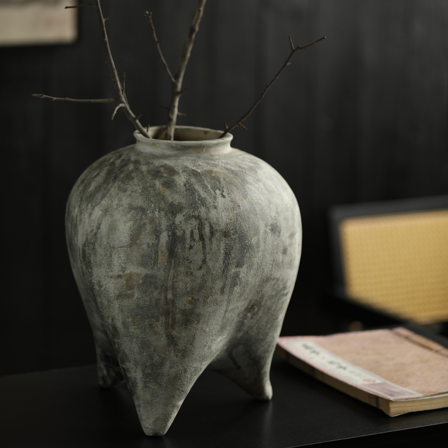 Jingdezhen nuevo vasos de cerámica china retro nostálgica vasos de cerámica gruesa de alto nivel de flor sensores decoración de la sala de estar
