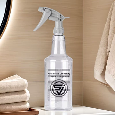 Car Film Spray Bottle, Car Wash and Beauty, Corrosion-Resistant Car Clothing, Solar Film, Special Alcohol Transparent Spray Bottle, Flower Watering Bottle (Car cleaning tools) - transparent-pot-body-with-gray-nozzle