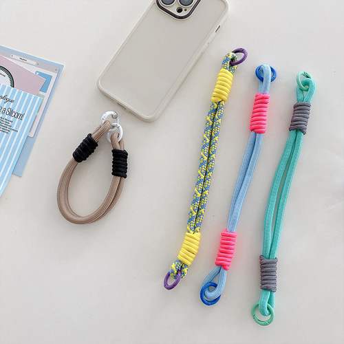 Wrist strap short mobile phone rope mobile phone lanyard men's and women's personalized portable rainbow keychain anti-lost mobile phone chain