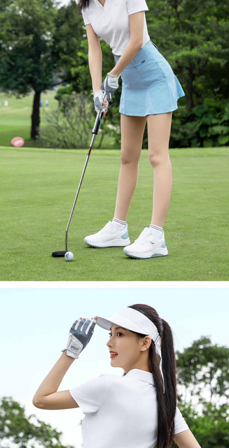 Bộ váy ngắn golf nữ tay ngắn cổ chữ V — QZ114-Váy ngắn màu hồng [Váy hơi xẻ/dệt kim đàn hồi cao/dài chân], QZ114-Váy ngắn màu đen [Váy hơi xẻ/dệt kim đàn hồi cao/dài chân] QZ114, YF781-Áo đen [Hàn Quốc cổ chữ V/đàn hồi cao và mềm mại/mỏng và thoáng khí], QZ114-Váy trắng [Váy hơi xẻ/dệt kim đàn hồi cao/dài chân] chi tiết 5
